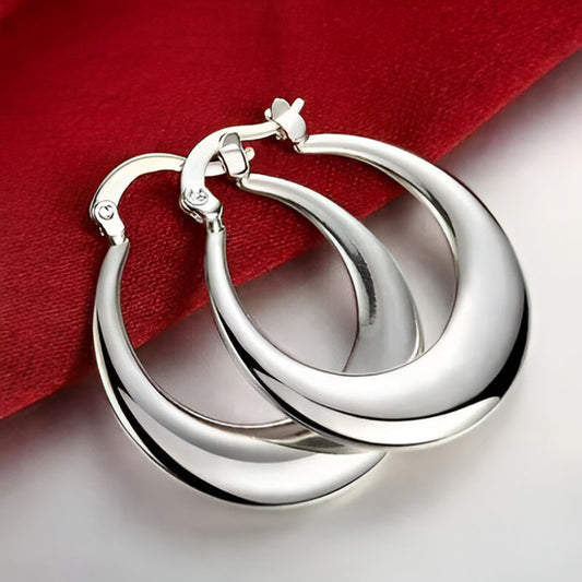 Silver Geometric Hoop Earrings