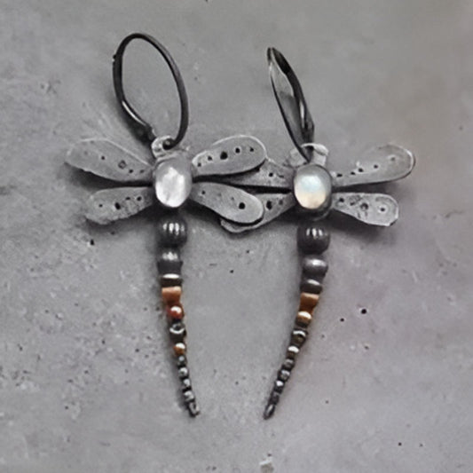 Vintage Silver Dragonfly Earrings