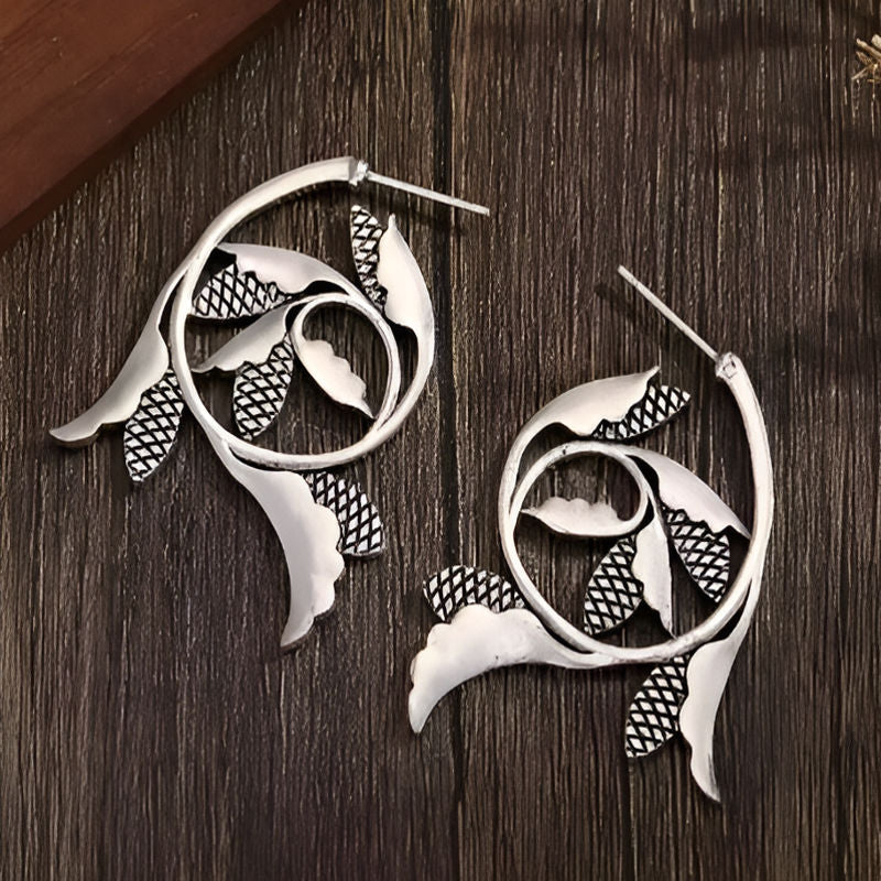 Vintage Flower Hook Dangle Earrings