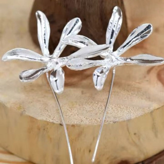Silver Color Flower Earrings