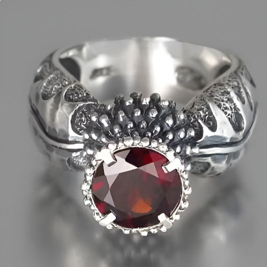 Vintage Silver Pomegranate Ring