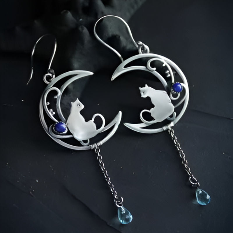 Silver Cat Earrings