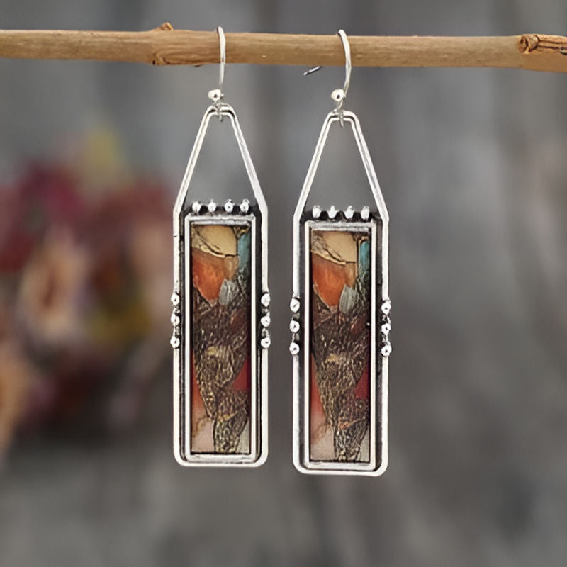 Vintage Silver Hook Dangle Earrings