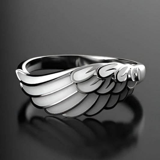 Silver Wing Geometry Ring