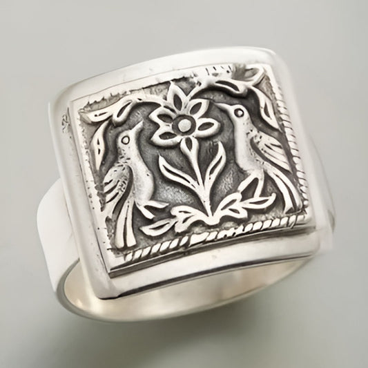 Vintage Silver Bird Animal Ring
