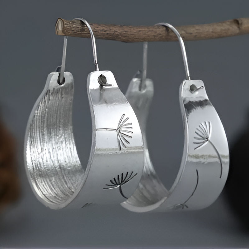 Elegant Floating Dandelion Dangle Earrings