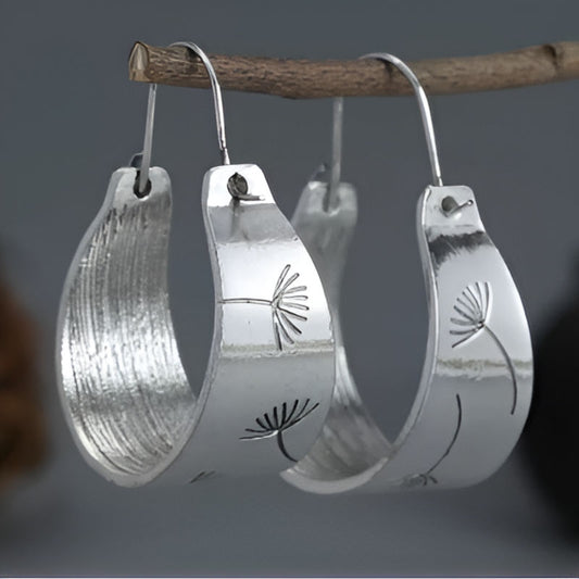 Elegant Floating Dandelion Dangle Earrings