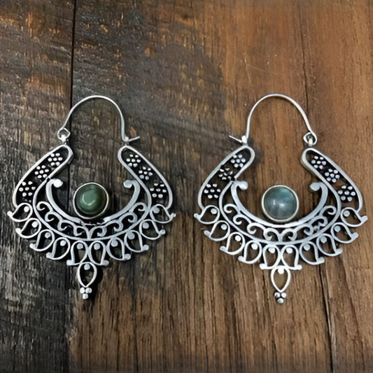 Vintage Grave Round Flower Earrings