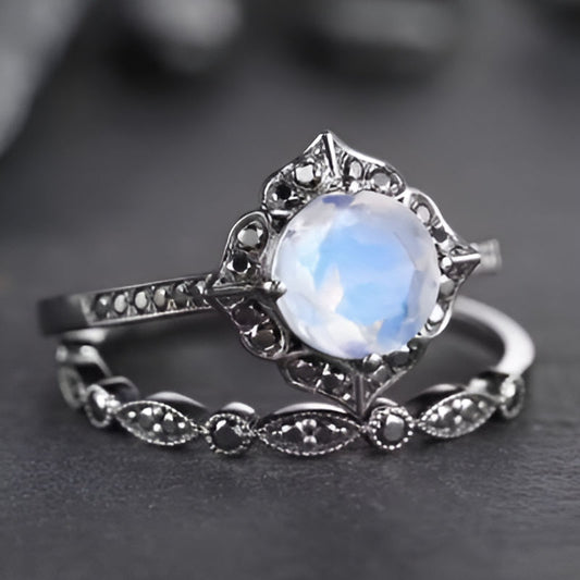 Silver Flower Round Ring