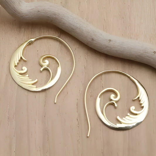 Elegant Gold Ocean Wave Earrings