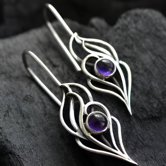 Vintage Ethnic Silver Dangle Earrings