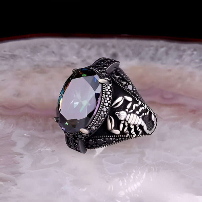 Vintage Handmade Turkish Eagle Black Ring