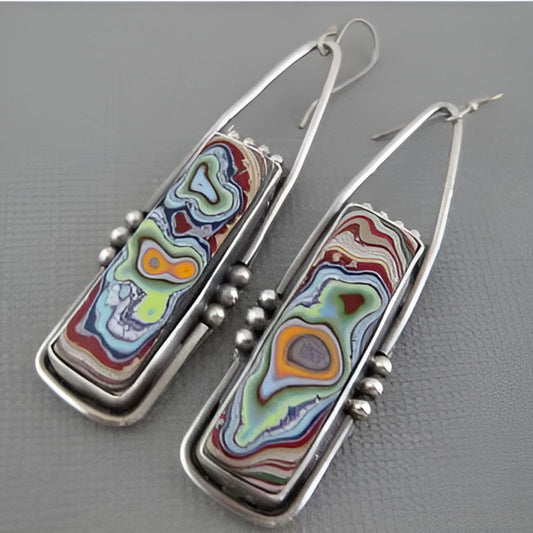 Vintage Silver Hook Dangle Earrings