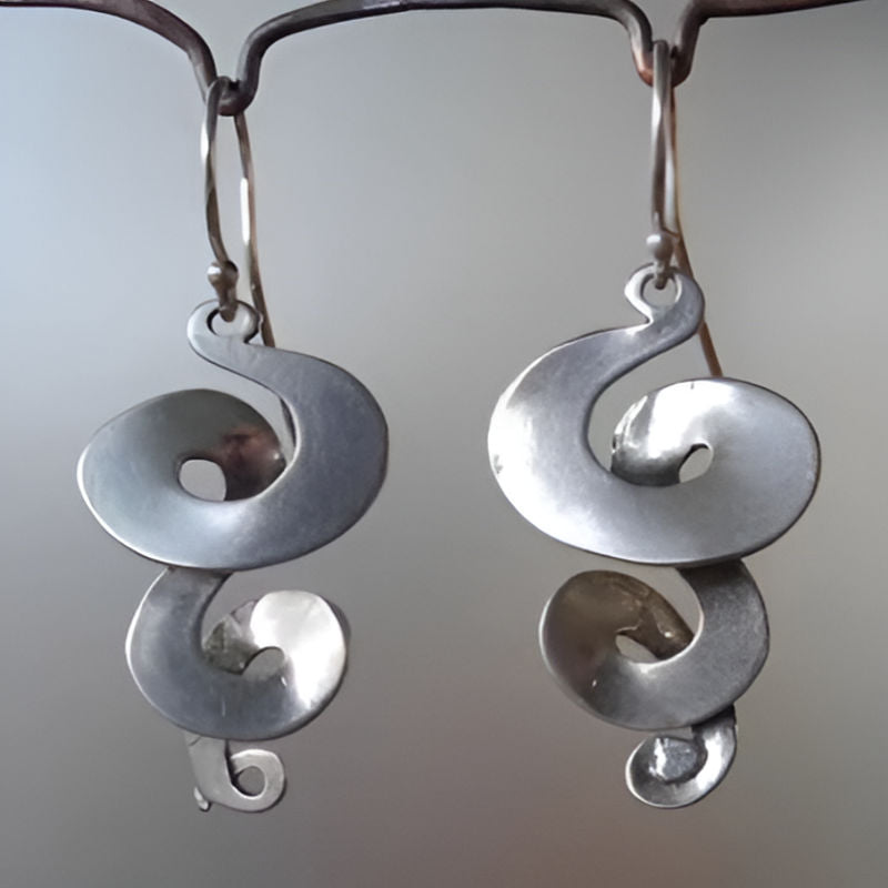 Vintage Silver Helix Dangle Earrings