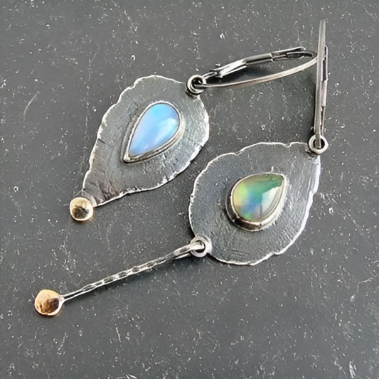 Vintage Waterdrop White Stone Earrings