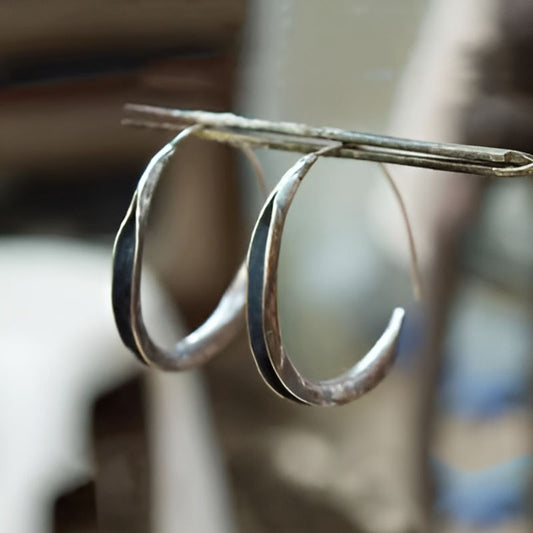 Silver Drop Stone Dangle Earrings