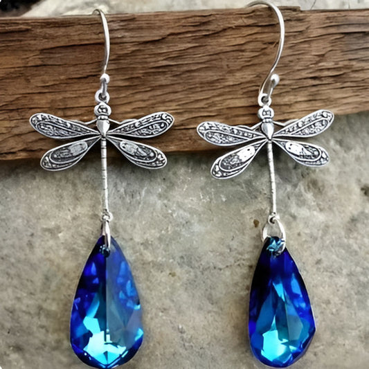 Vintage Dragonfly Dangle Earrings