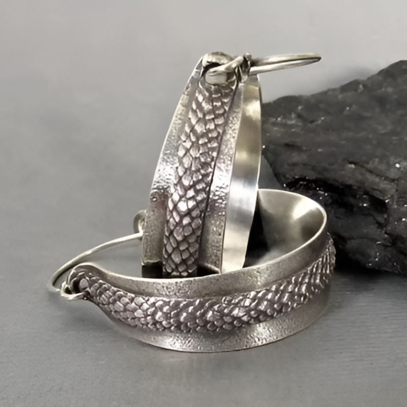 Vintage Snake Skin Dangle Earrings