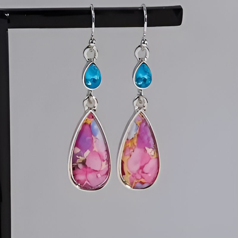 Silver Waterdrop Dangle Earrings
