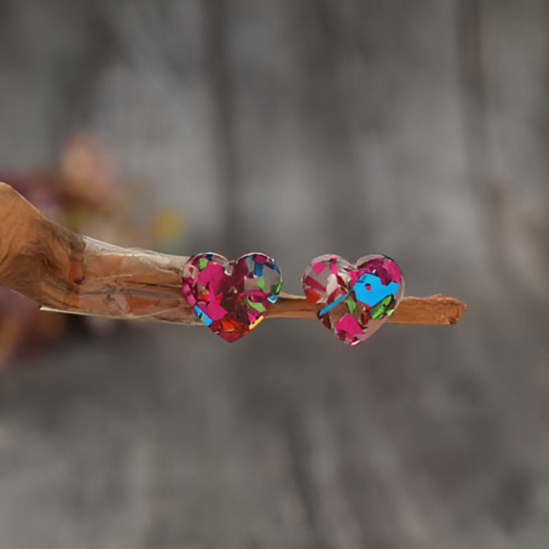 Elegant Heart Shaped Sequin Earrings