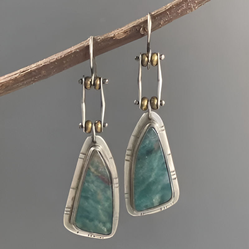 Vintage Triangle Pattern Hook Earrings