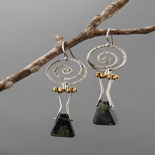 Vintage Round Cross Geometry Earrings