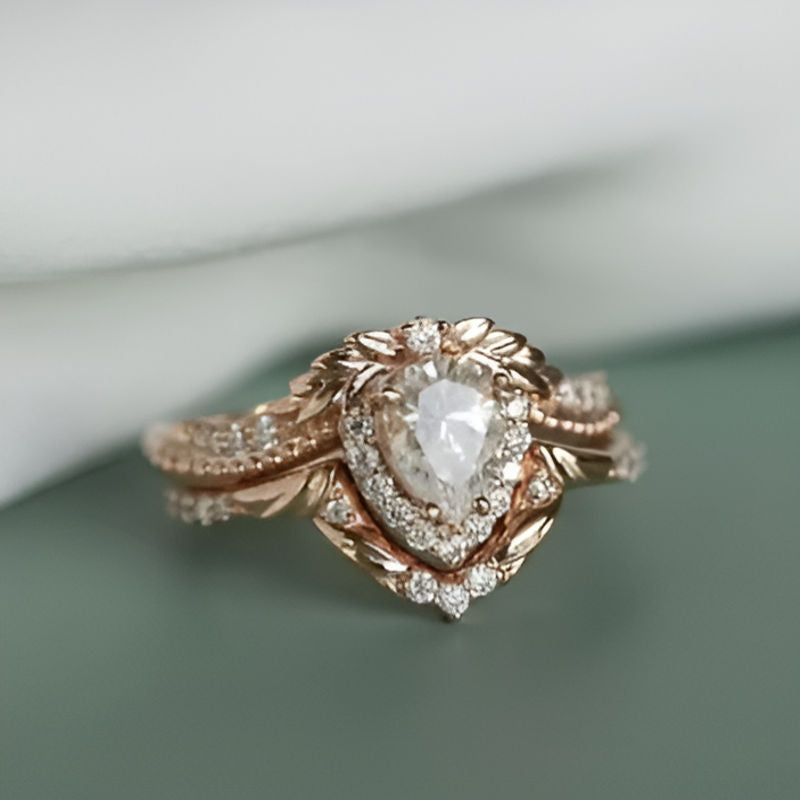 Vintage Heart Flower Ring