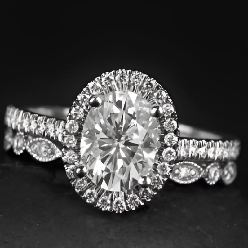 Elegant Round Geometry Silver Ring