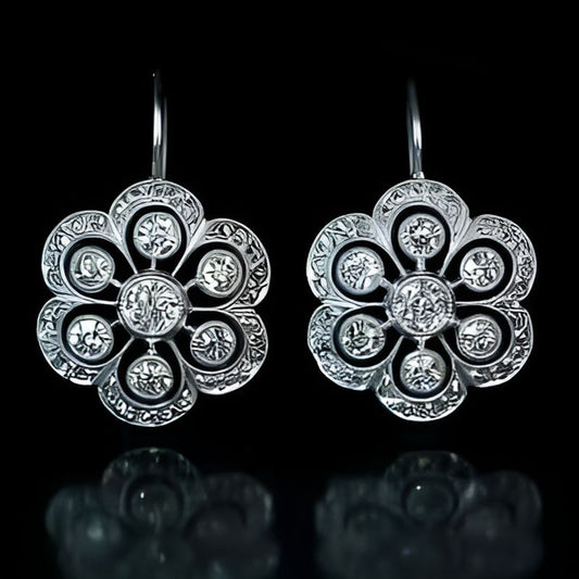 Vintage Silver Geometric Earrings