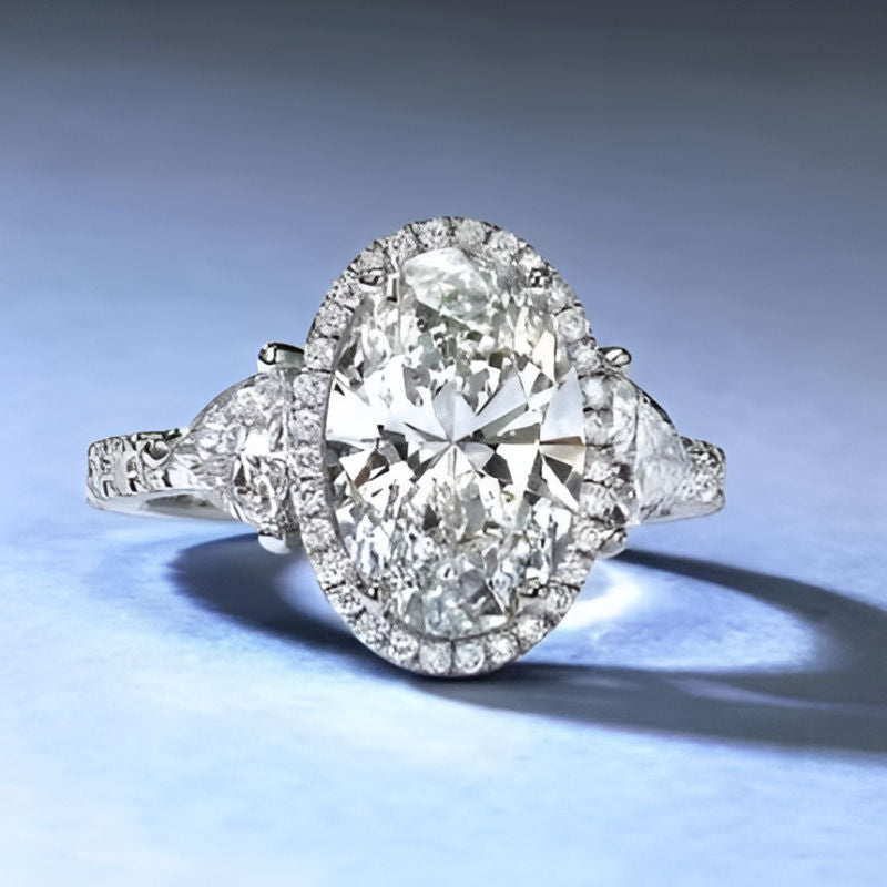 Vintage Heart White Stone Ring