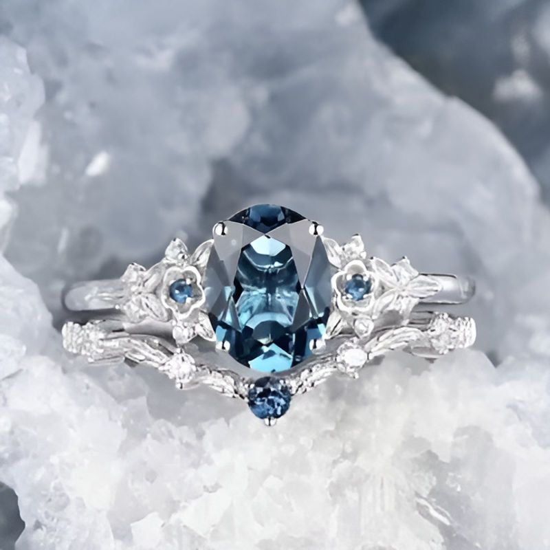 Elegant Zircon Blue Stone Ring