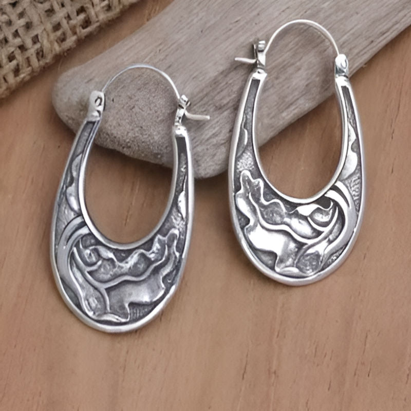 Vintage Fashion Pounding Geometry Earrings