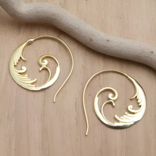 Gold Feather Earrings