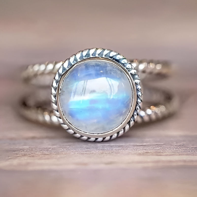 Vintage Silver Round Geometry Ring