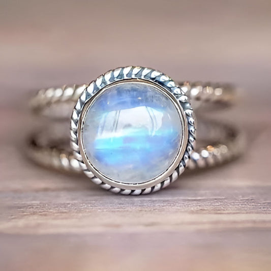 Vintage Silver Round Geometry Ring