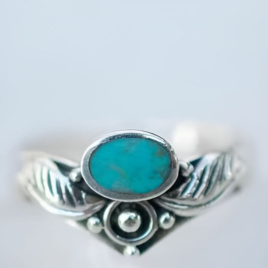 Vintage Round Geometry Flower Ring