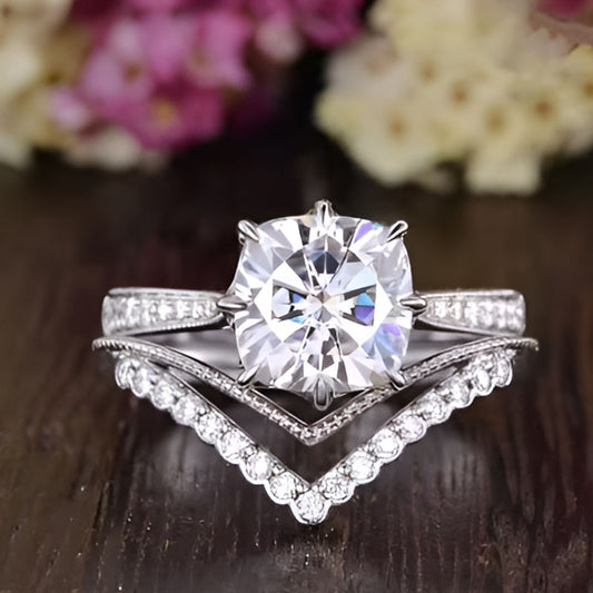 Vintage Square White Stone Ring