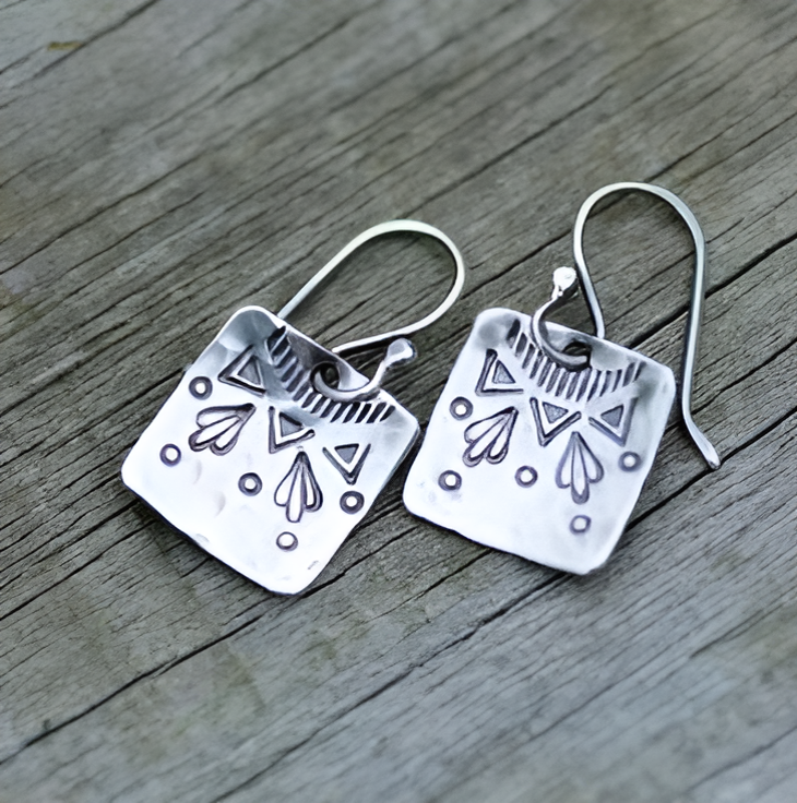 Vintage Sunflower Dangle Earrings