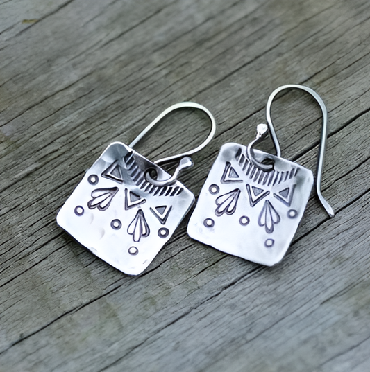 Vintage Sunflower Dangle Earrings