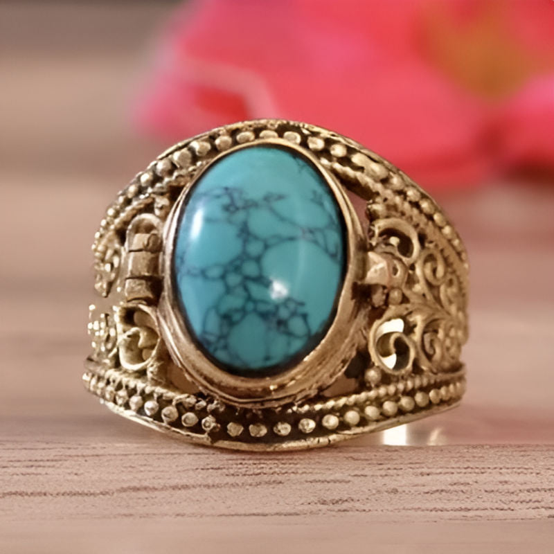 Gold Oval Hollow Ring