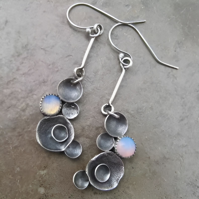 Vintage Boho White Stone Earrings