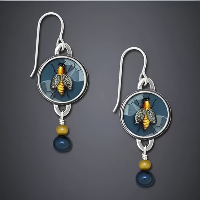 Vintage Round Painting Patterns Earrings