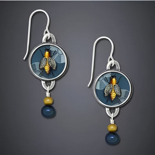 Vintage Round Painting Patterns Earrings