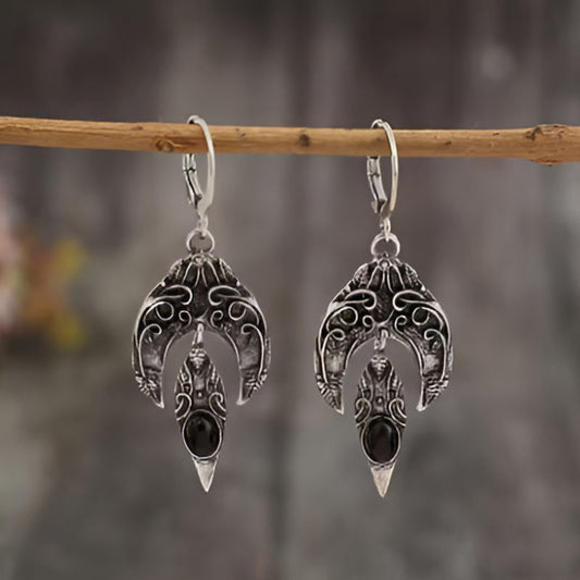 Vintage Round Leaf Dangle Earrings