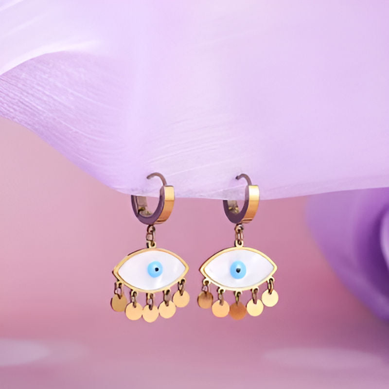 Elegant Punk Evil Eye Hoop Earrings