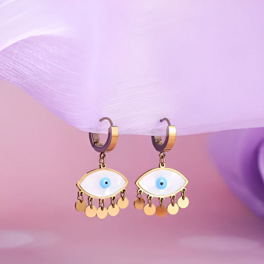 Elegant Punk Evil Eye Hoop Earrings