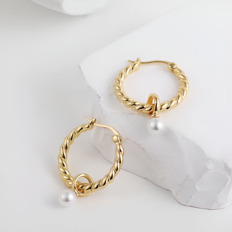 Vintage Punk Twist Circle Hoop Earrings