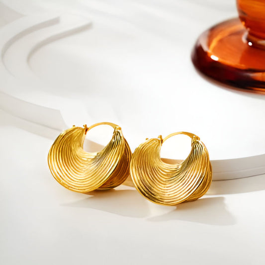 Elegant Hammered Ear Buckle Earrings