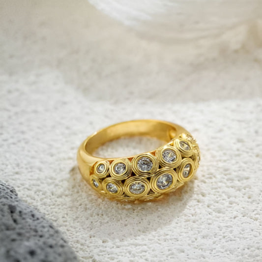 Vintage Rhinestone Chunky Ring