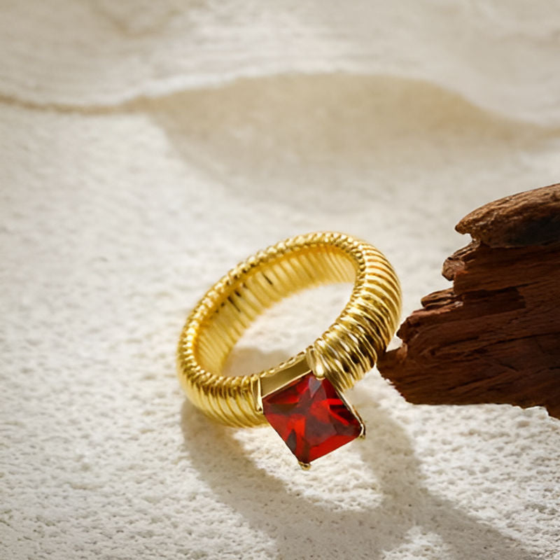 Vintage Red Stone Chunky Ring